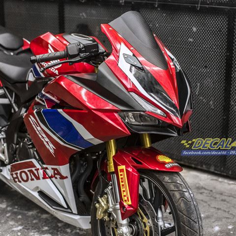 Decal46 Com Tem Xe Cbr250 Thiết Kế Hrc Candy đỏ